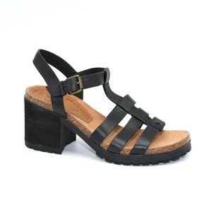 NWT Zodiac Sandal Leena Black Leather Strappy Sandal 10